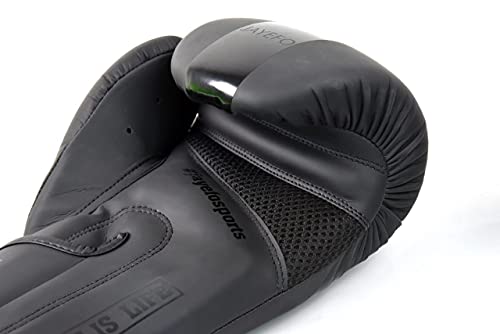 Jayefo Premium R-6 Boxing Gloves ā Faux Leather Boxing Gloves for Punching Bag, Kickboxing, Muay Thai, MMA, Men & Women Pro Sparring Fighting & Training Gloves (Black)