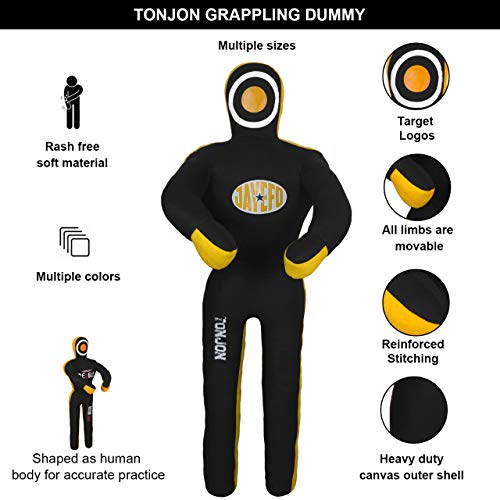 Jayefo Tonjon MMA Grappling Dummies ā Jiu Jitsu Dummy for Punch Boxing & Kickboxing, Boxing Dummy for Martial Arts Training, Freestanding Punching Bag for Kickboxing