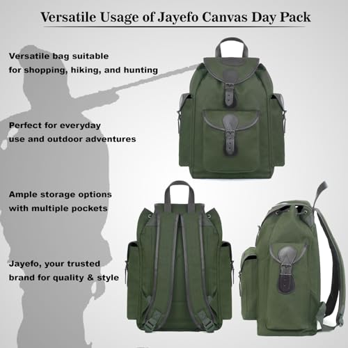 Jayefo R-82 Leather Hunting Bag - Stylish & Functional Leather Bag for Men, Messenger Bag Made with Leather & Designed with Top Handle, Shoulder Straps, Classic Buckle & 3 Convenient Pockets| (Green)